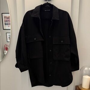 Zara Men's Black Shirt Jacket